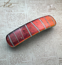 Load image into Gallery viewer, Red Striped Dichroic Barrette
