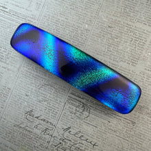 Load image into Gallery viewer, Arctic Lights Blue Dichroic Barrette
