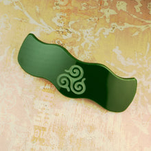 Load image into Gallery viewer, Green Triskele Barrette
