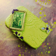 Load image into Gallery viewer, Green Vintage Stamp Treasure Tin