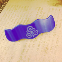 Load image into Gallery viewer, Blue Triskele Barrette