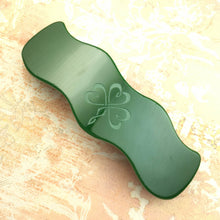 Load image into Gallery viewer, Green Shamrock Glass Barrette