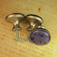 Load image into Gallery viewer, Purple and Blue Glass Drawer Knobs