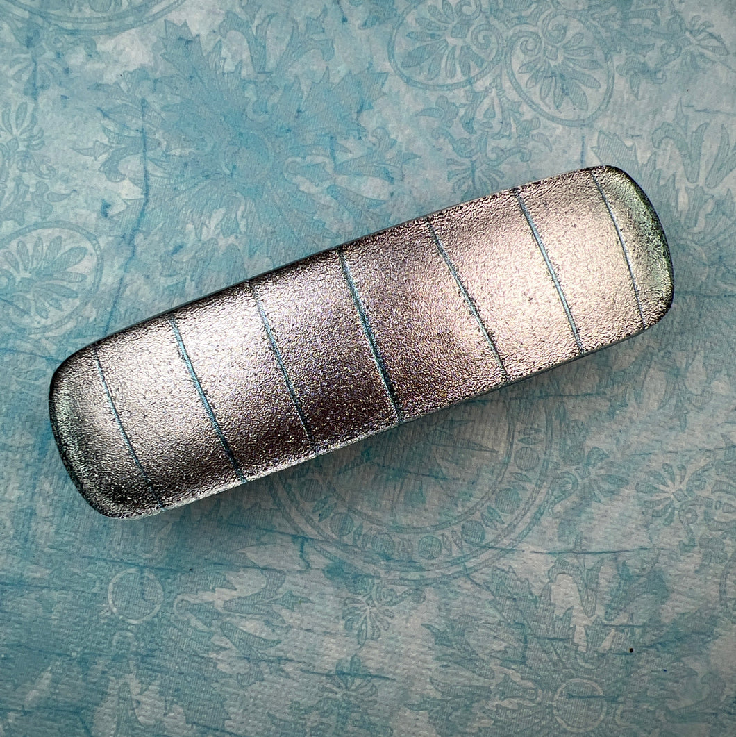 Wintertime Dichroic Glass Barrette