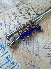 Load image into Gallery viewer, Cobalt Blue Sock Stitch Markers
