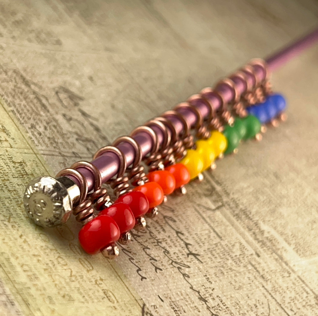 Rainbow Lace Stitch Marker Set