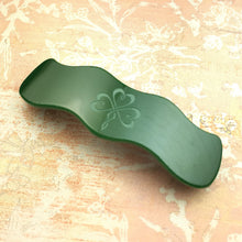 Load image into Gallery viewer, Green Shamrock Glass Barrette
