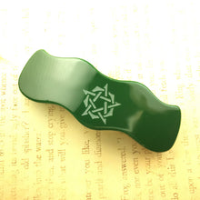 Load image into Gallery viewer, Green Pentacle Glass Barrette
